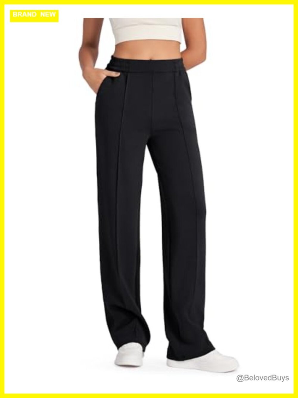 Wide Leg High Rise Sweatpants Pull On Pockets Casual Lounge
